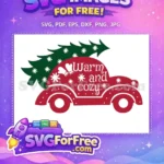 Free Red Car Free Warm Cozy Christmas Free SVG - Instant Download