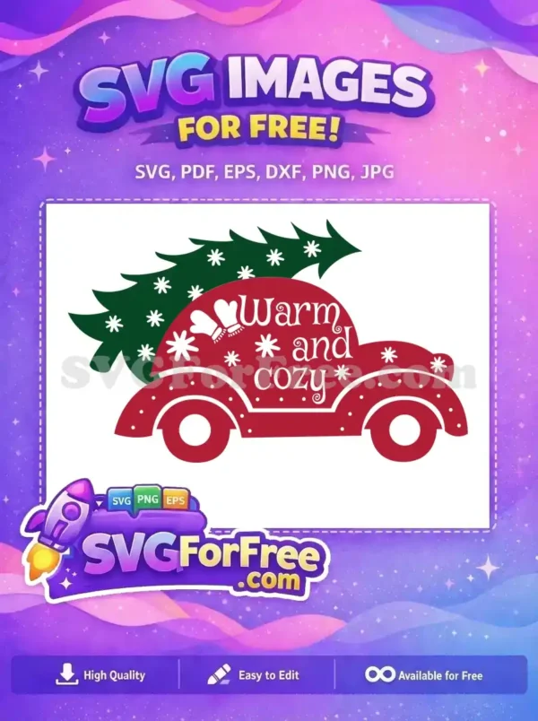 Free Red Car Free Warm Cozy Christmas Free SVG