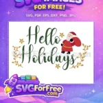 Free Smiling Santa Red Suit Free Green Hello Holidays Christmas Free SVG - Instant Download