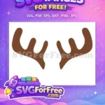 Free Brown Reindeer Antlers Free Christmas Decoration Winter Free SVG - Instant Download
