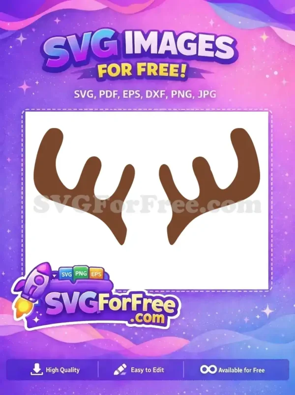 Free Brown Reindeer Antlers Free Christmas Decoration Winter Free SVG