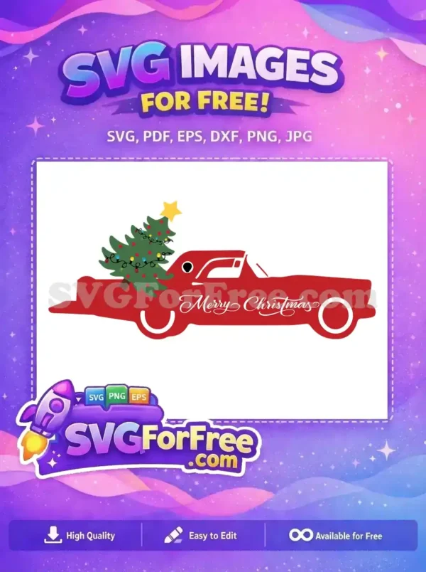 Free Christmas Tree Free Decorated Truck Merry Christmas Free SVG Free Christmas Tree Free Decorated Truck Merry Christmas Free SVG