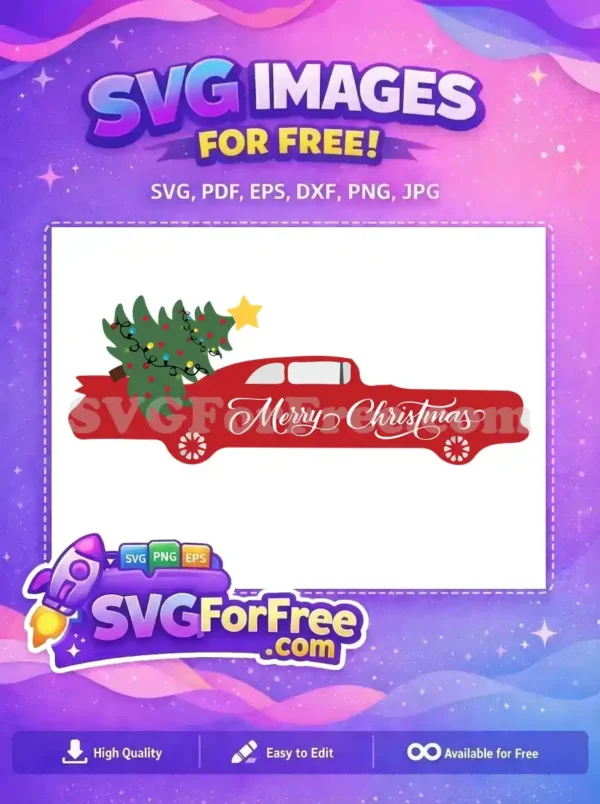 Free Red Car Free Christmas Tree Merry Christmas Free SVG 8