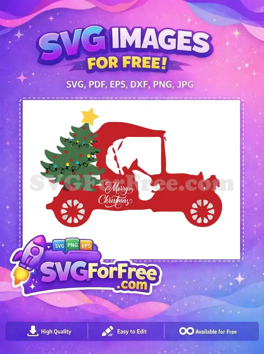 Free Red Truck Free Christmas Tree Merry Christmas Free SVG 10