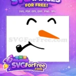 Free Eyebrows Pipe Snowman Free Carrot Nose Face Free SVG - Instant Download