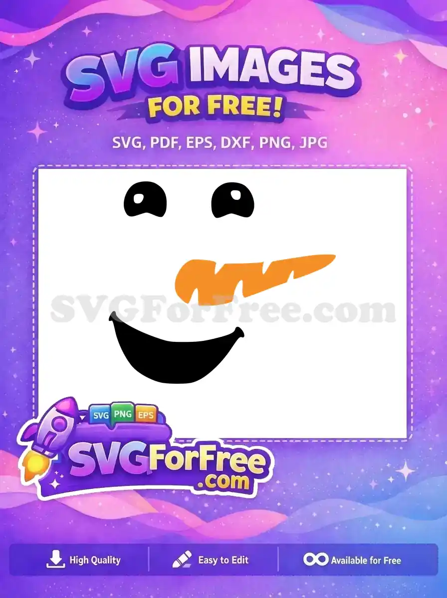 Free Black Eyes Free Carrot Nose Snowman Face Free SVG 3