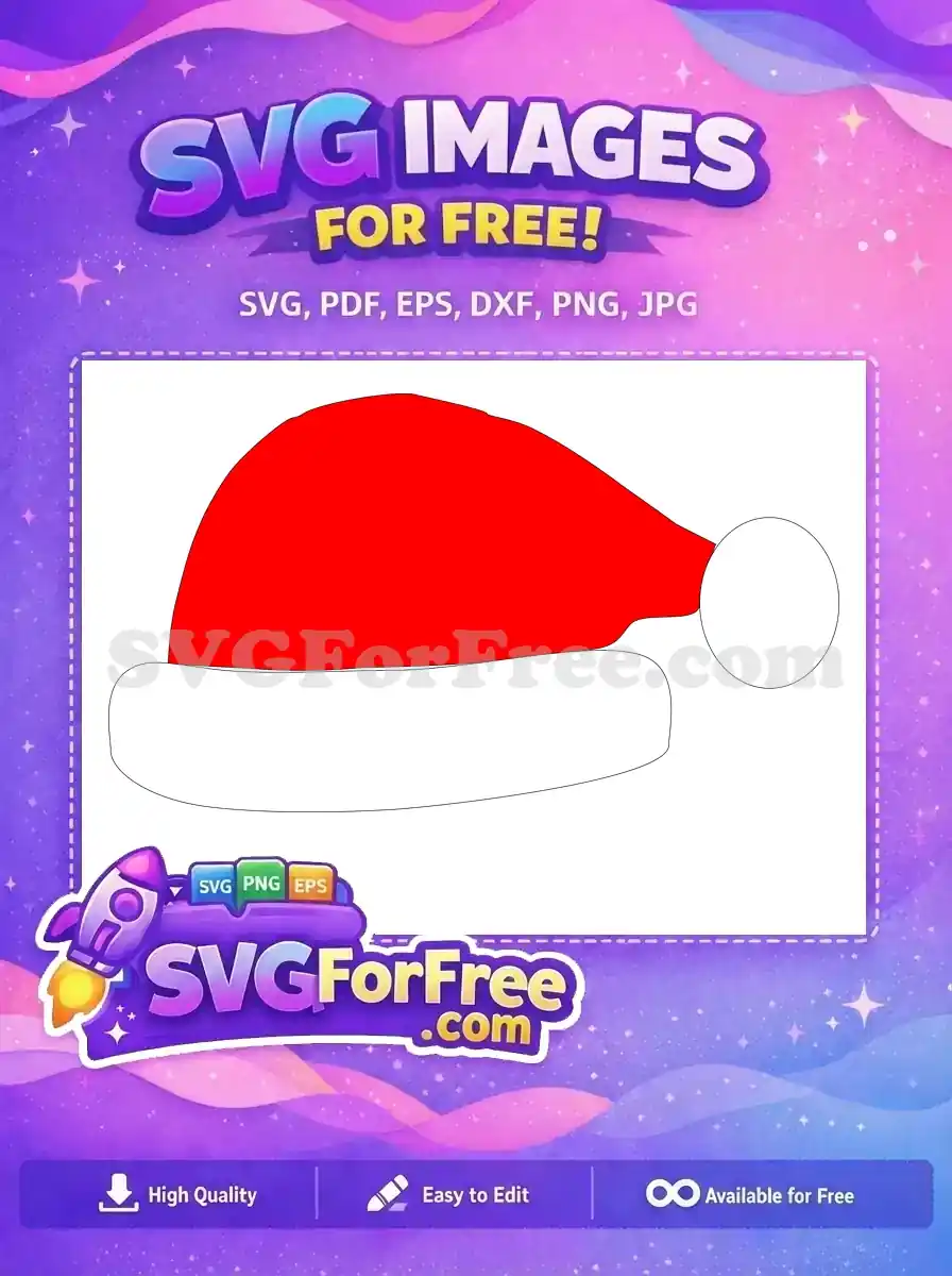 Free Red Santa Hat Free Fluffy Border Christmas Free SVG
