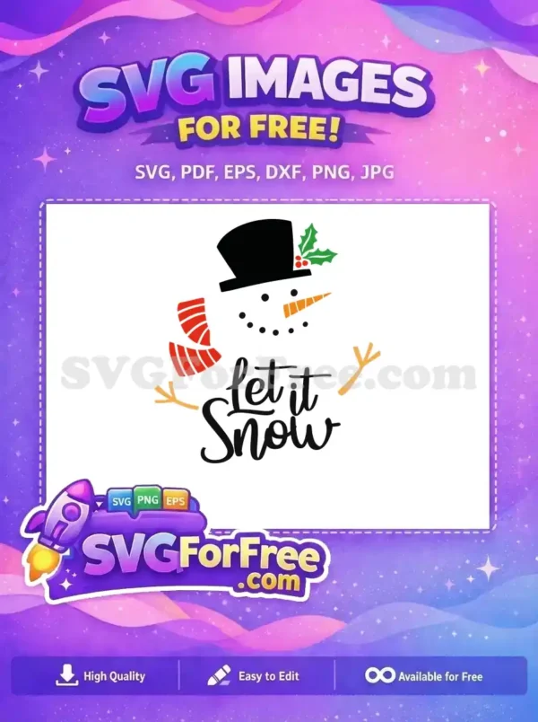 Free Holly Berries Free Striped Scarf Let it Snow Free SVG