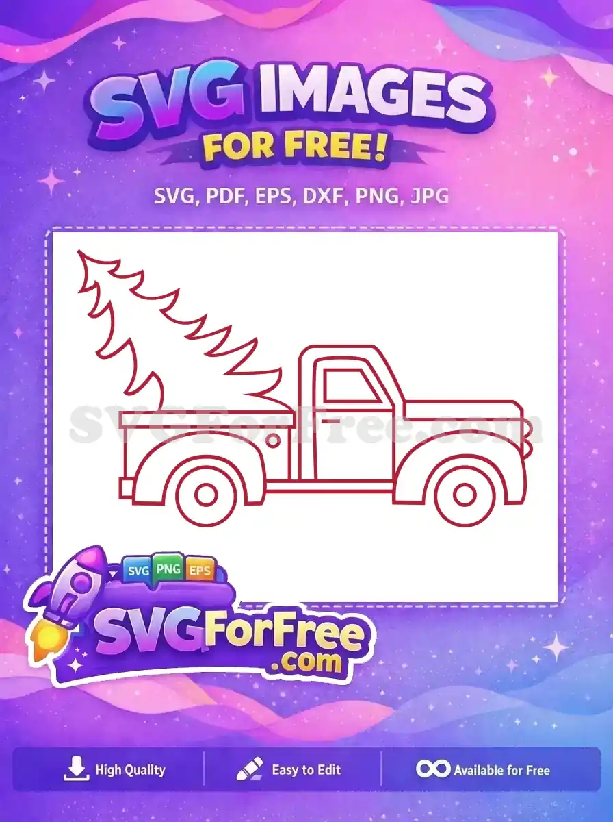 Free Red Truck Free Christmas Tree Haul Free SVG