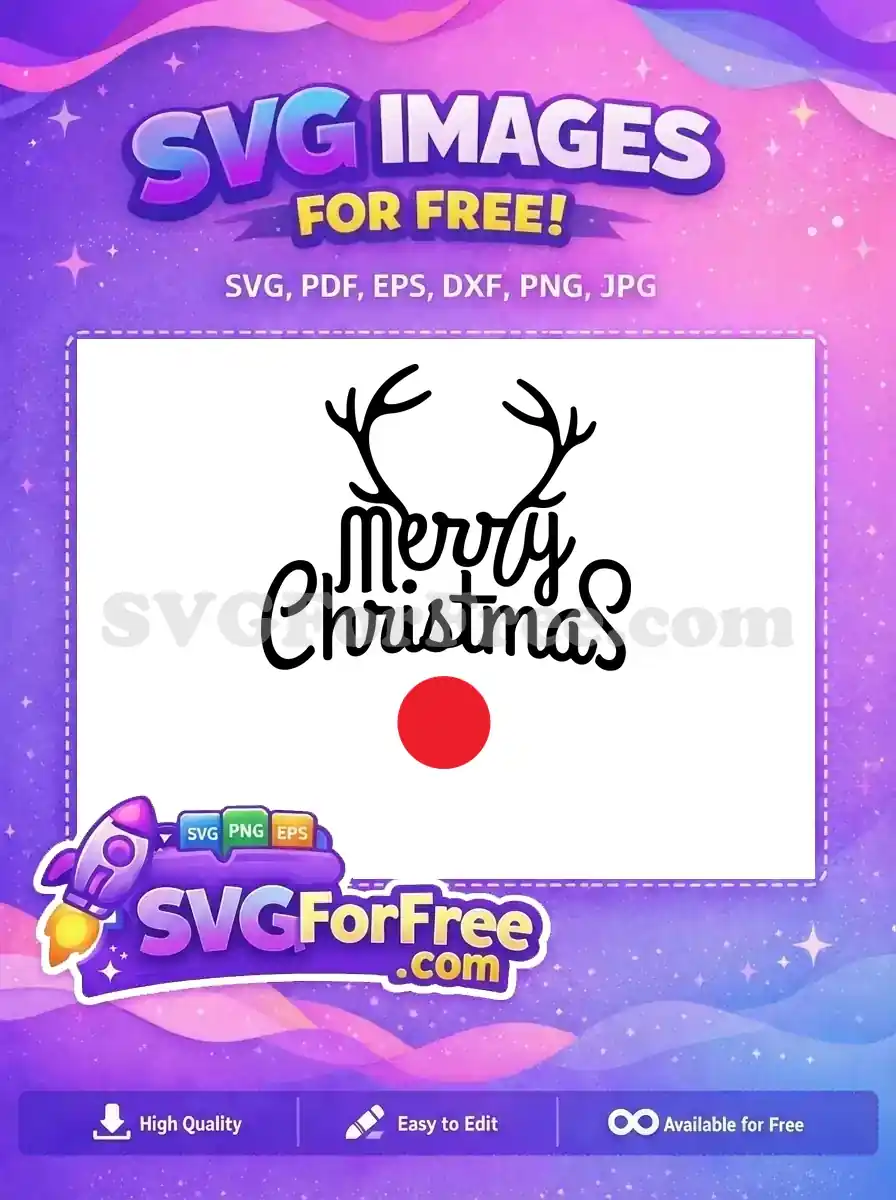 Free Black Antlers Free Merry Christmas Rudolph Free SVG