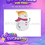 Free Smiling Face Free Hat Scarf Snowman Free SVG - Instant Download
