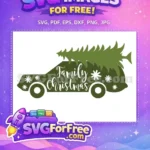 Free Car Tree Topper Free Family Christmas Green Free SVG - Instant Download