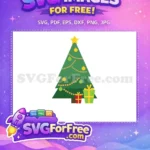 Free Green Tree Star Free Baubles Gifts Free SVG - Instant Download