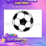 Free Distressed Soccer Free Ball Black White Sport Free SVG - Instant Download