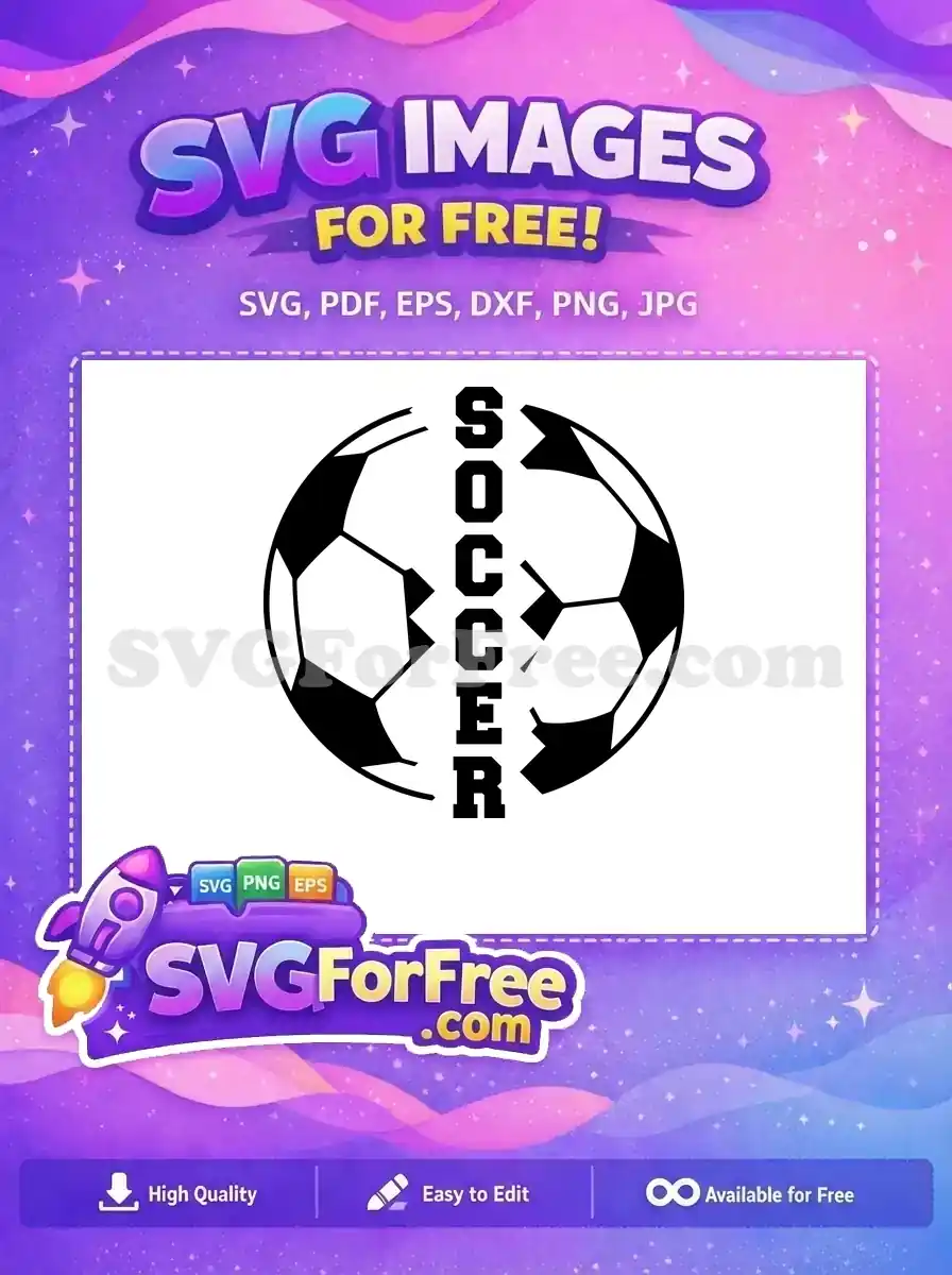 Free Black White Detail Free Soccer Text Design Free SVG