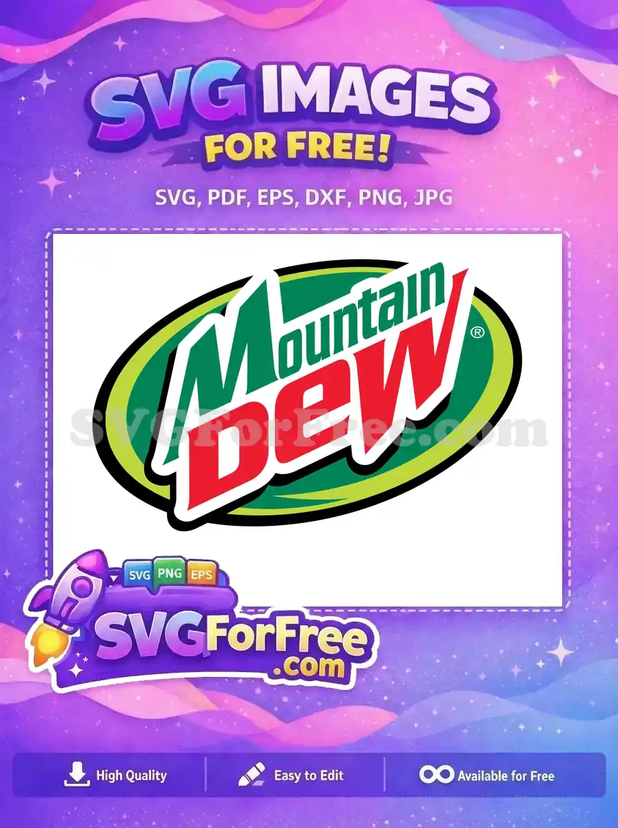 Free Green Mountain Dew Free Red Logo Soda Free SVG