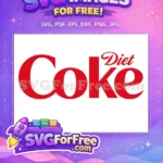 Free Red Diet Free Coke Logo Classic Free SVG - Instant Download