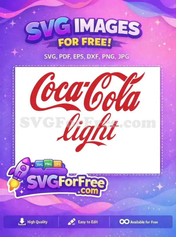 Free Red Coca-Cola Free Light Soda Drinks Free SVG