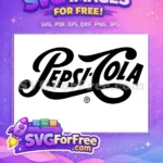 Free Pepsi Cola Logo Free Black Font Soda Free SVG - Instant Download