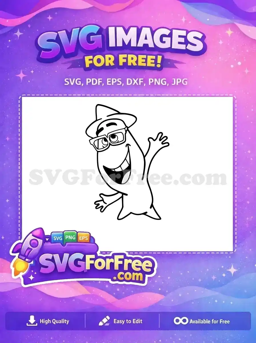 Free Smiling Joe Gardner Free Hat Glasses Soul Free SVG 1