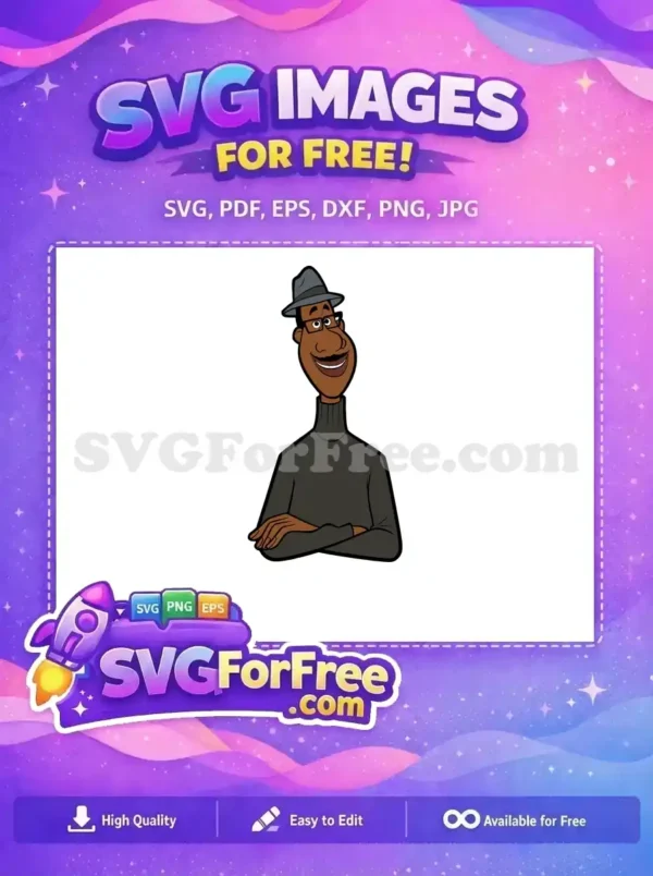 Free Smiling Joe Gardner Free Gray Hat Soul Free SVG
