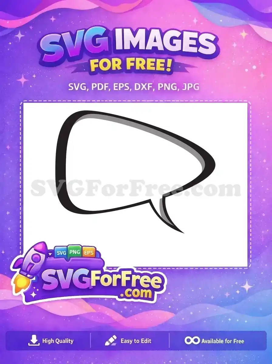 Free Black Outline Free Speech Bubble Cartoon Free SVG