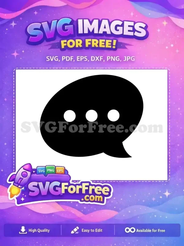 Free Black Speech Bubble Free Dots Outline Communication Free SVG