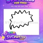 Free Spiky Shape Free Black Outline Speech 1 Free SVG - Instant Download