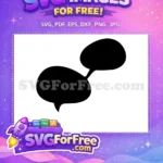 Free Black Speech Free Bubbles Dialogue Communication Free SVG - Instant Download