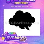 Free Cloud Shape Free Black Outline Speech Free SVG - Instant Download