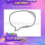 Free Simple Line Free Speech Bubbles Outlines Free SVG - Instant Download