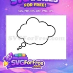 Free Cloud Shape Free Thought Bubbles Outline Free SVG - Instant Download