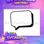 Free Black Outline Free Angled Corner Speech Free SVG - Instant Download