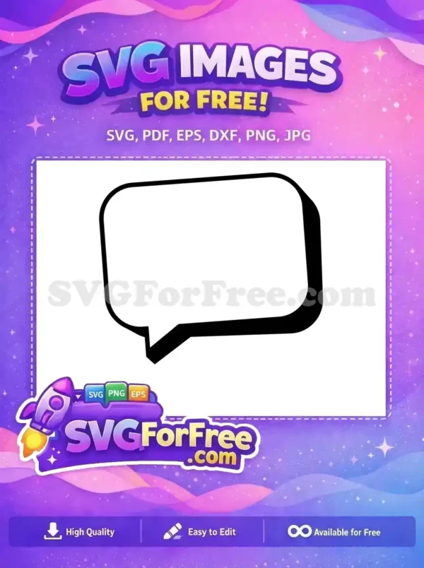 Free Black Outline Free Angled Corner Speech Free SVG