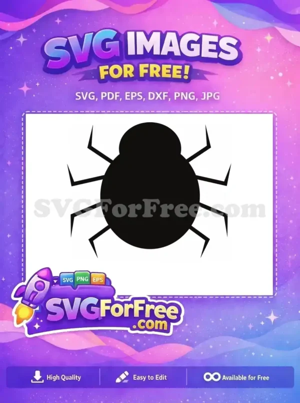 Free Simple Spider Free Web Silhouette Halloween Free SVG 1