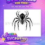 Free Black Spider Silhouette Free Halloween Web Scary Free SVG - Instant Download