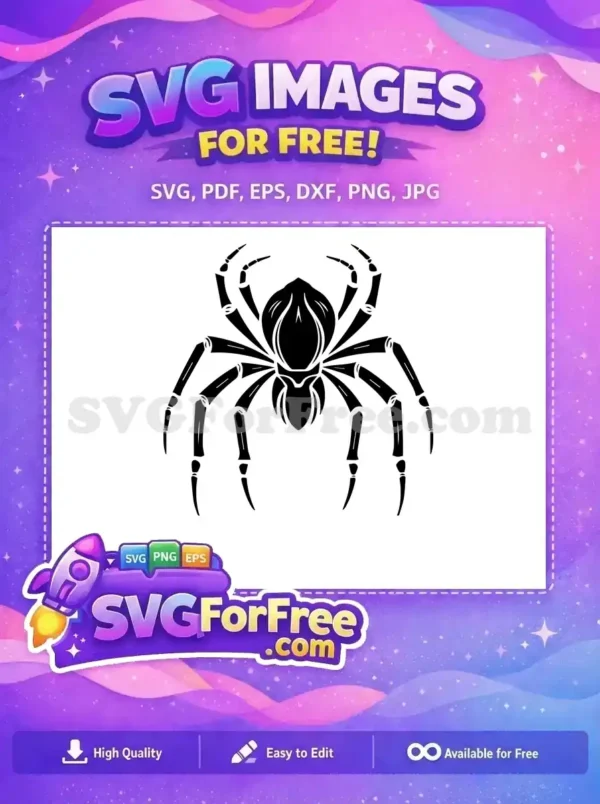 Free Black Spider Silhouette Free Halloween Web Scary Free SVG