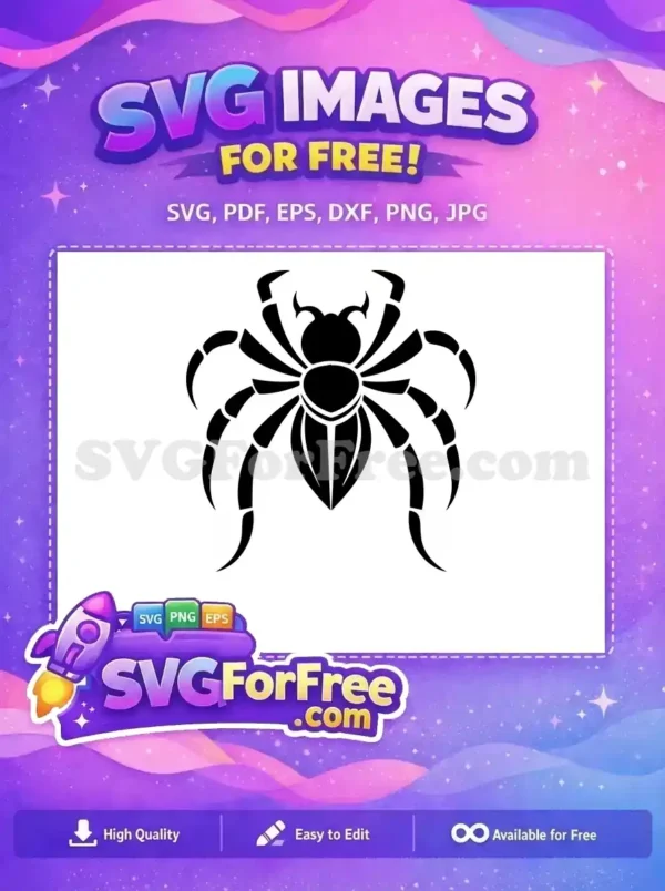 Free Spooky Spider Free Web Silhouette Halloween Free SVG 1