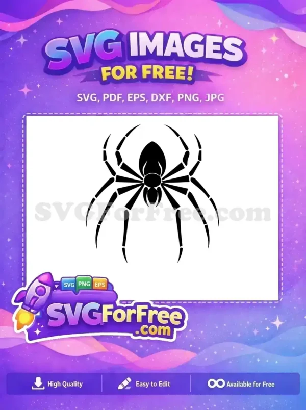Free Detailed Leg Segments Free Halloween Spider Silhouette Free SVG