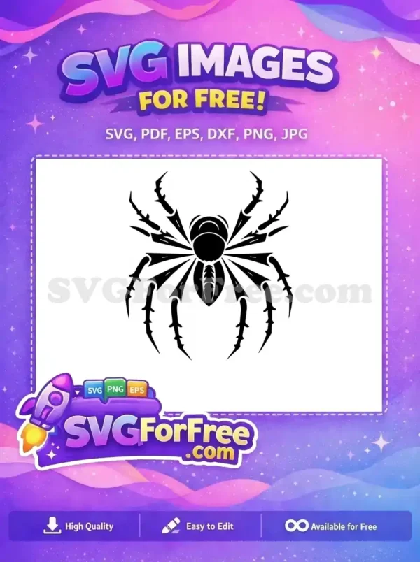 Free Black Spider Free Web Silhouette Halloween Free SVG 1