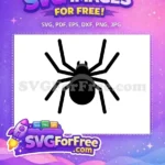 Free Black Spider Free Silhouette Halloween Spiderweb Free SVG - Instant Download