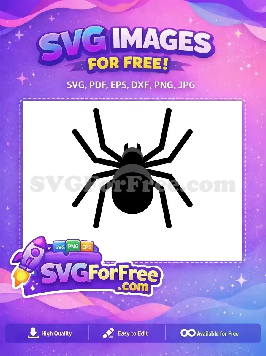 Free Black Spider Free Silhouette Halloween Spiderweb Free SVG