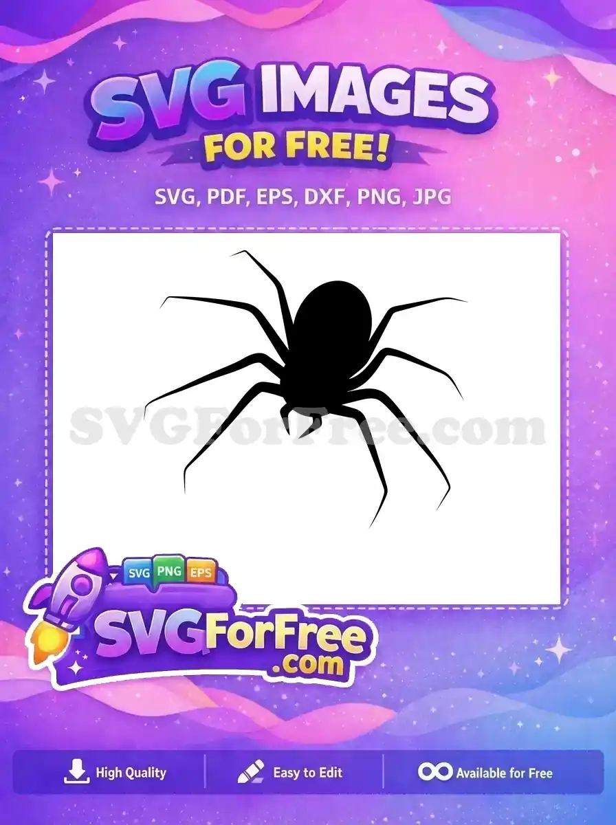 Free Black Spider Free Web Silhouette Halloween Free SVG 2