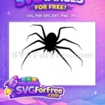 Free Black Web Free Silhouette Spider Halloween Free SVG 1 - Instant Download