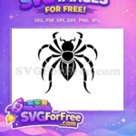 Free Black Webbed Spider Free Silhouette Halloween Free SVG 1 - Instant Download