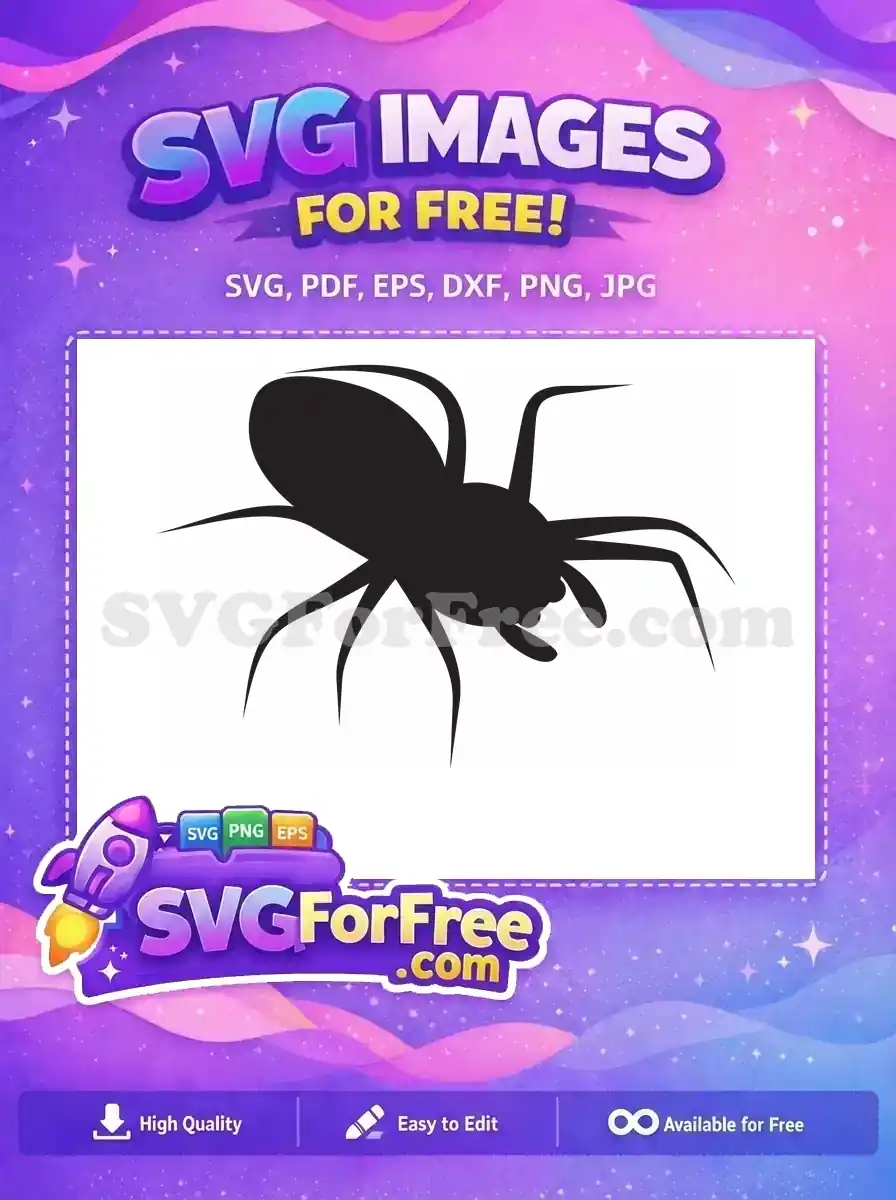 Free Spider Silhouette Free Eight Legs Halloween Free SVG 1