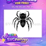 Free Detailed Spider Free Silhouette Spider Web Free SVG - Instant Download