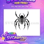 Free Intricate Web Free Spider Silhouette Halloween Free SVG - Instant Download