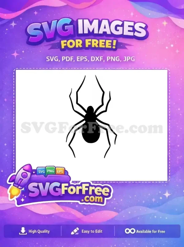 Free Black Spider Silhouette Free Web Halloween Free SVG 1