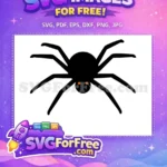 Free Halloween Spider Orange Eyes Web Silhouette Free Scary Free SVG - Instant Download